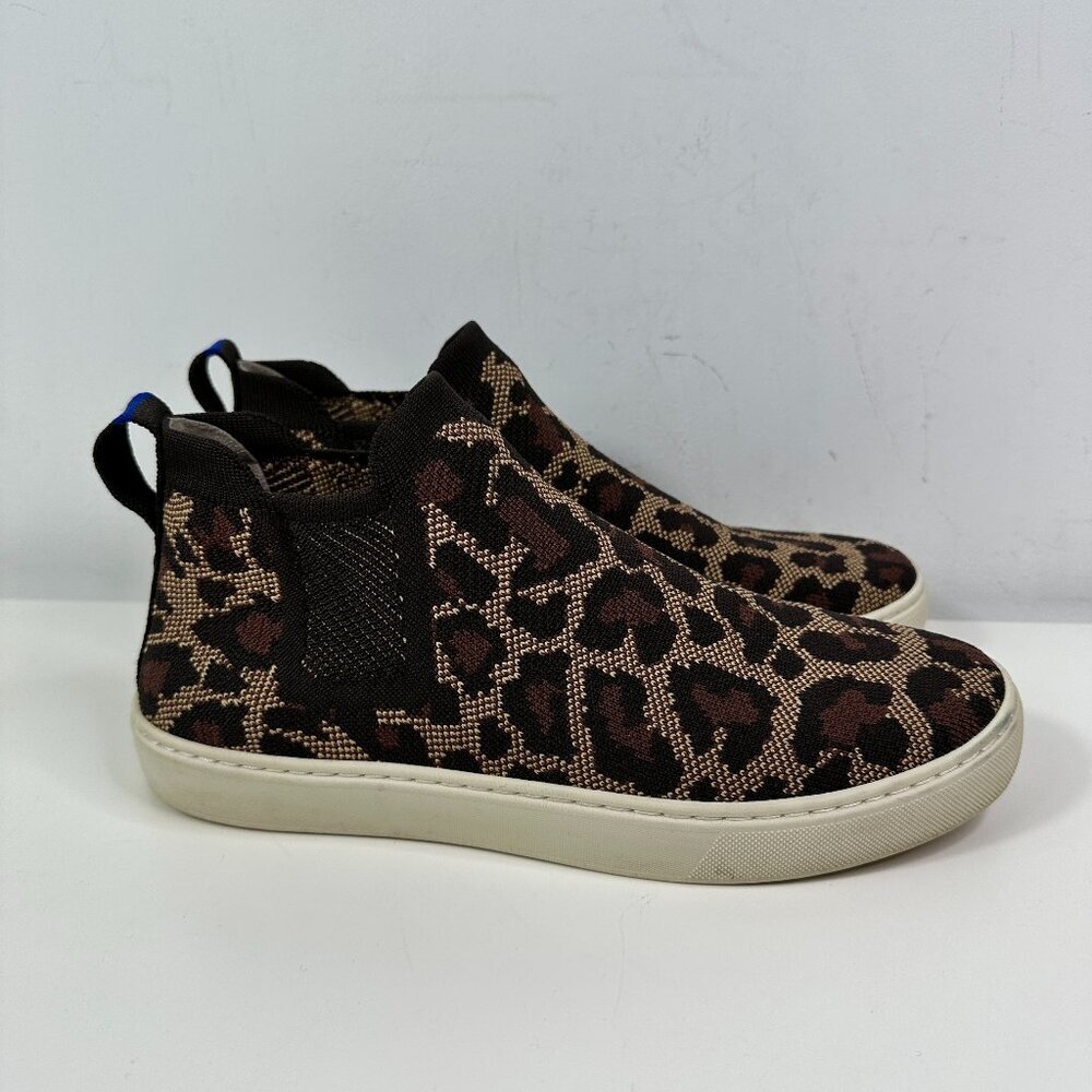 Rothy's The Chelsea Women's Size 9 Leopard Wildcat Knit Hi Top Sneakers Boots
